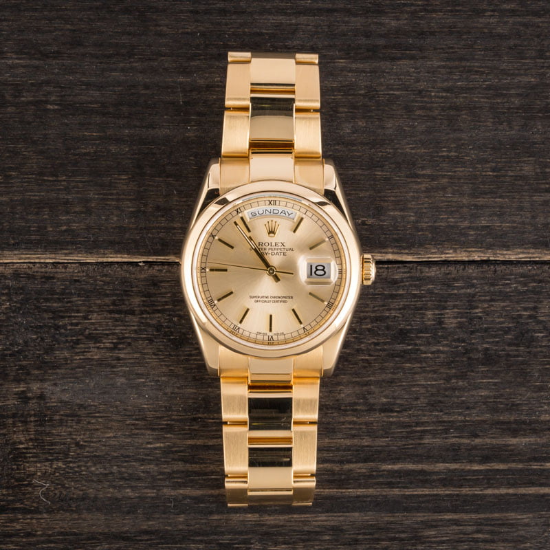 Rolex Day-Date 118208 Yellow Gold Oyster