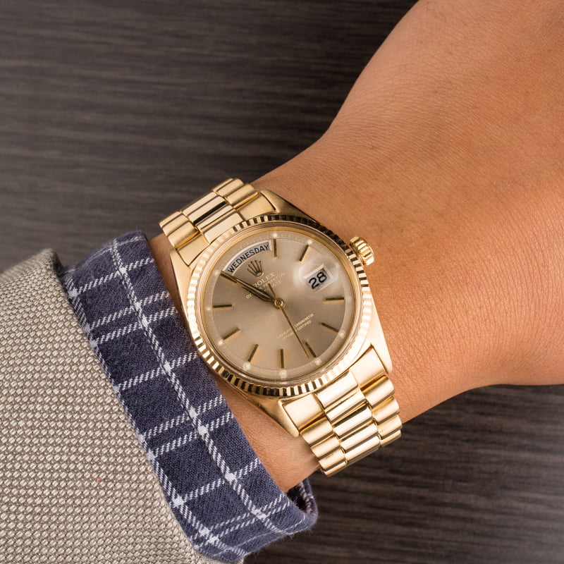 Used Rolex Day Date 1803 Champagne 'Pie Pan' Dial