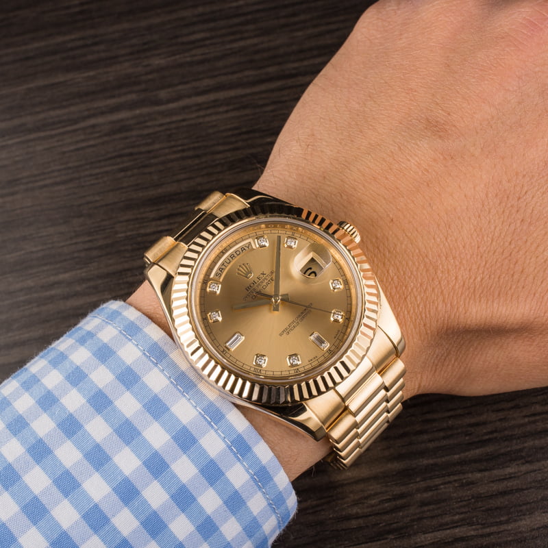 Pre Owned Rolex Day-Date 218238 Diamond Dial President