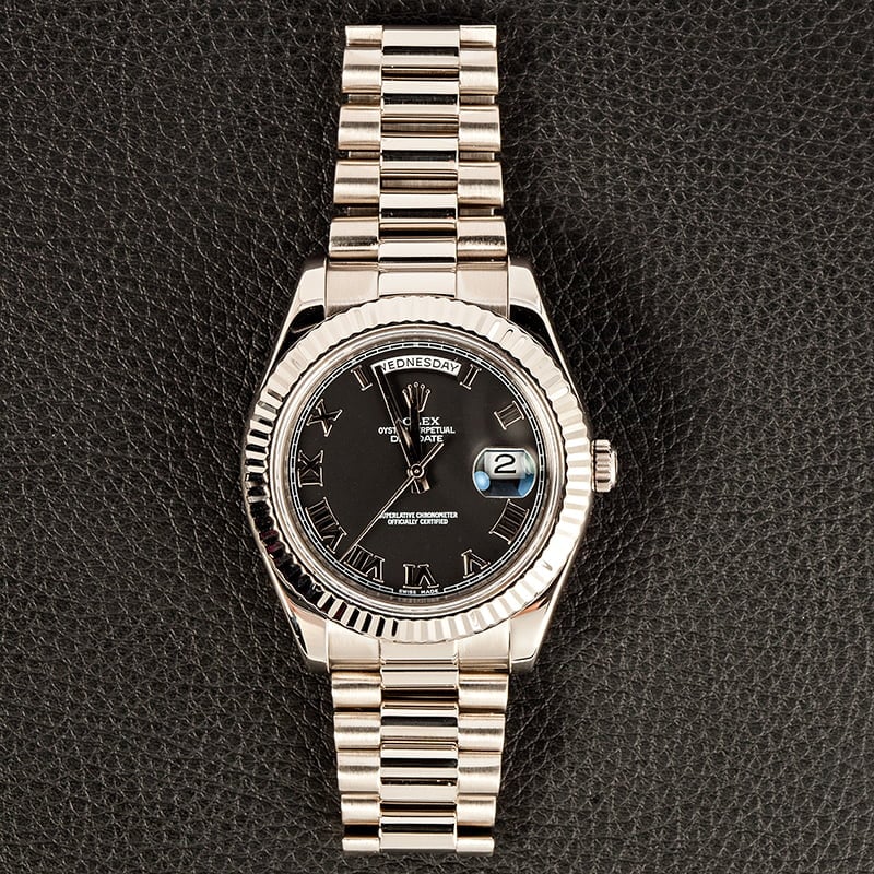 Rolex Day Date White Gold 218239 Roman Dial