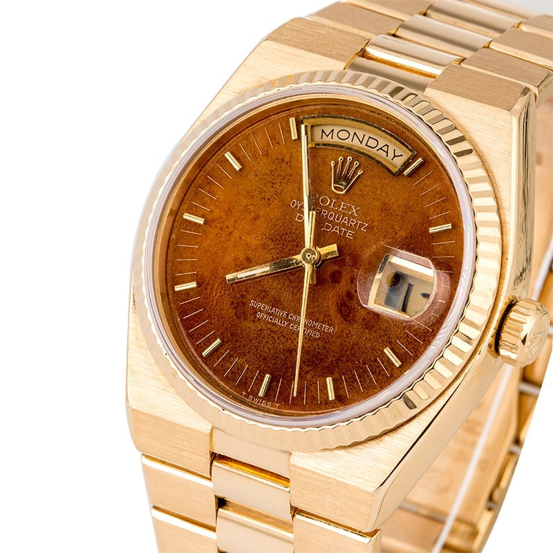Rolex OysterQuartz Day-Date 19018 Wood Dial
