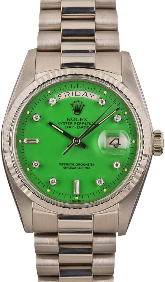 Rolex Day-Date President 1803 Green Stella Diamond Dial