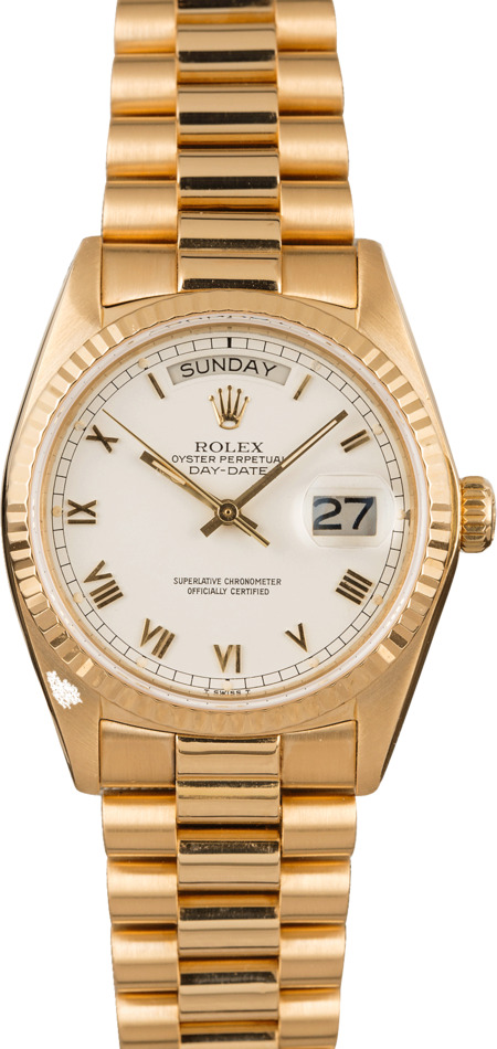 Pre-Owned Rolex Day Date President 18038 White Dial