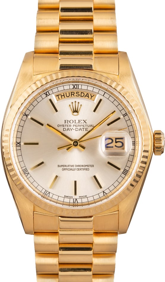 Rolex Day-Date President 18038 Silver Dial