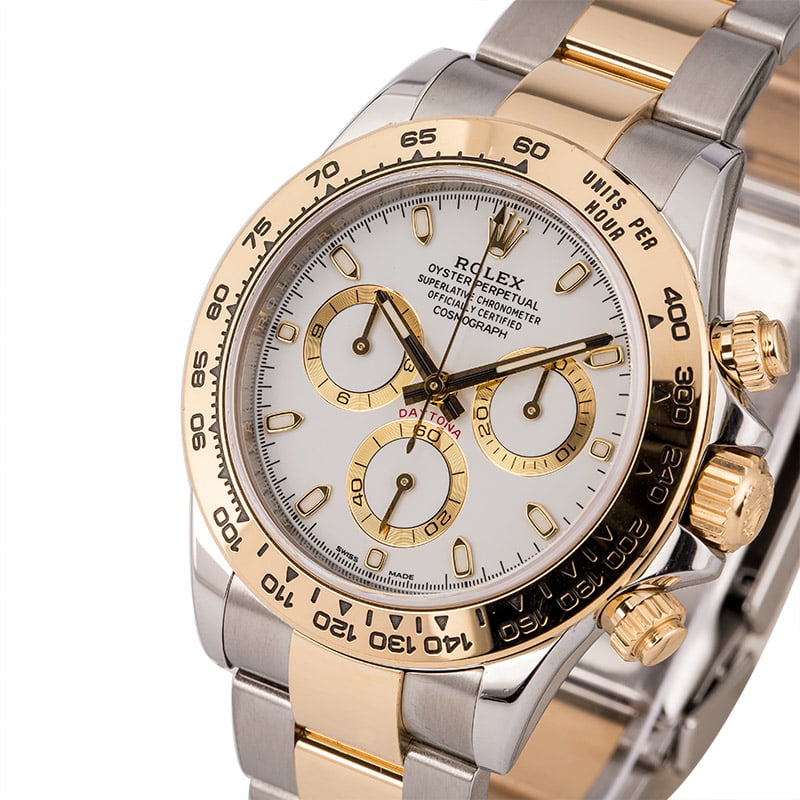 Pre-Owned Rolex Daytona Two Tone Cosmograph 116503 White Luminous Dial