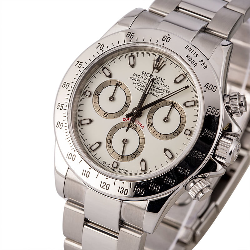 24 Used Stainless Steel Rolex Daytona Watches for Sale | Bob's Watches Rolex Daytona Stainless Steel White Face