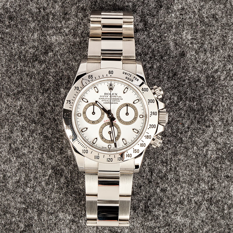 Certified PreOwned Rolex Daytona 116520 White Dial