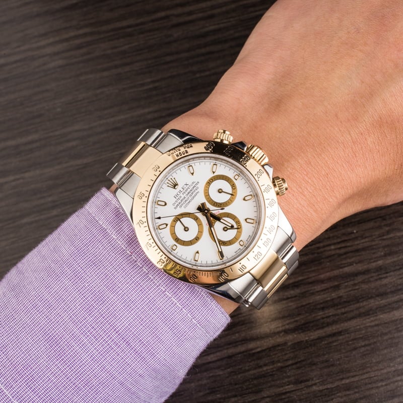 Pre-Owned Rolex Daytona Two Tone 116523 White Dial