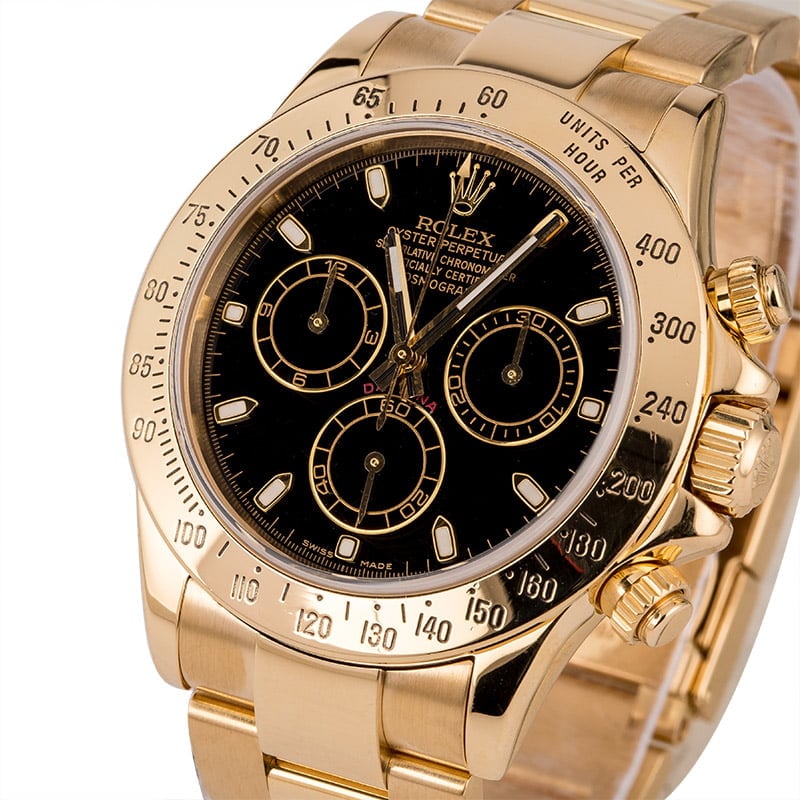 PreOwned Rolex Daytona 116528 Yellow Gold Oyster