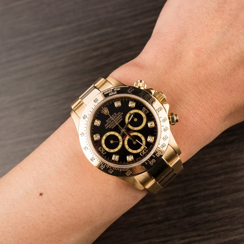 PreOwned Rolex Daytona Cosmograph 16528 with Diamond Dial