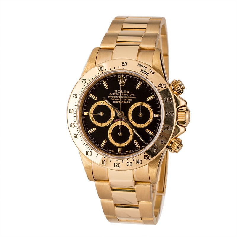 Yellow Gold Rolex Daytona 16528 Black Dial