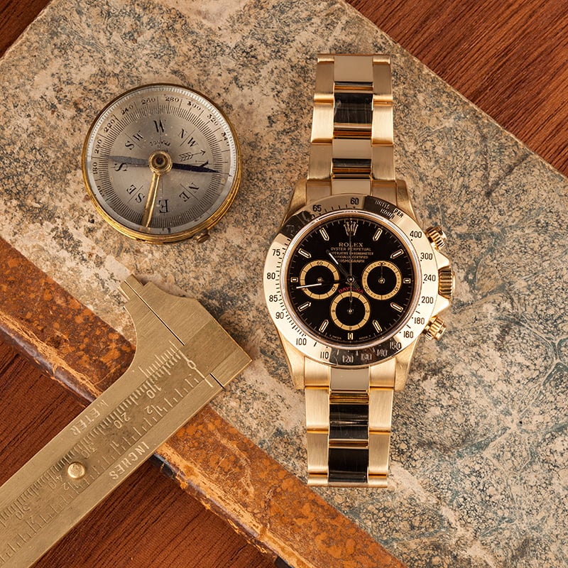 Yellow Gold Rolex Daytona 16528 Black Dial