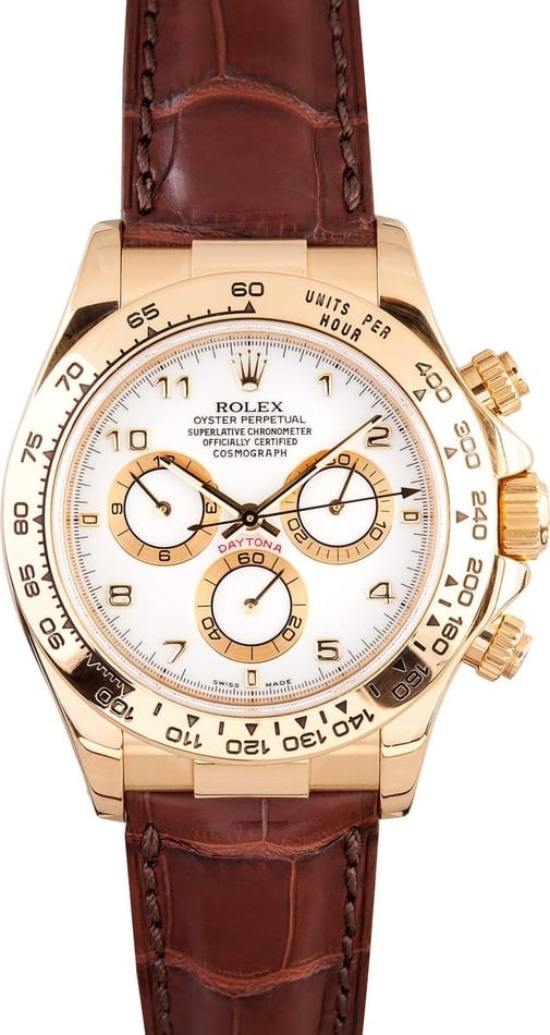 Rolex Daytona 18K Yellow Gold Leather