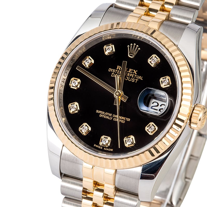 Rolex Datejust Two-Tone 116233 Black Diamond