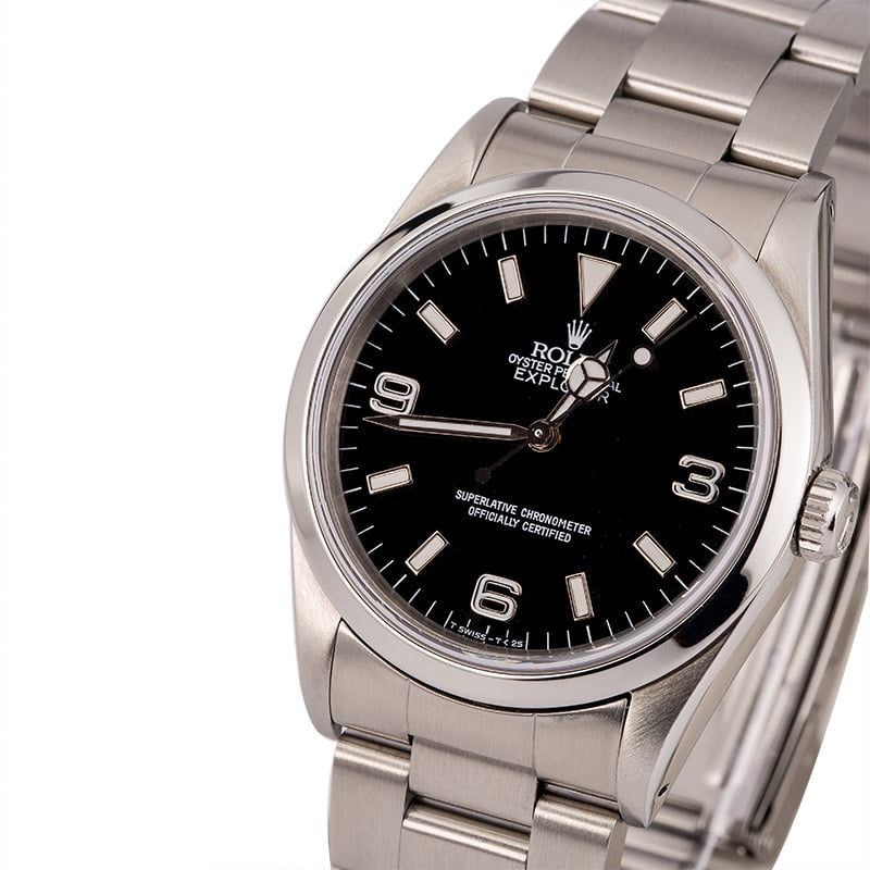 Pre-Owned Rolex Explorer 14270 Steel Smooth Bezel