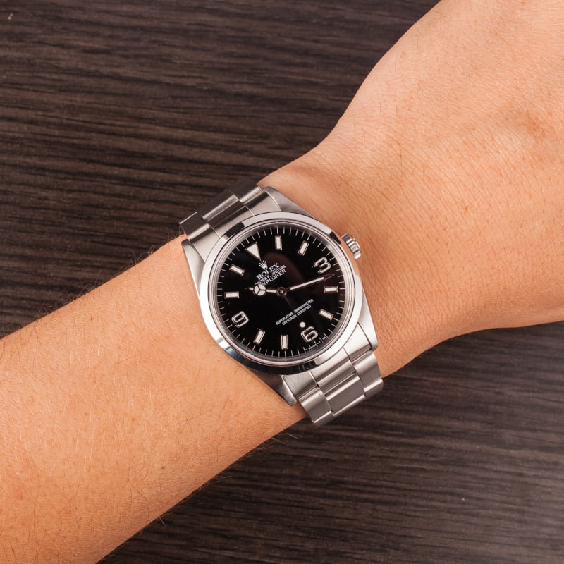 Pre-Owned Rolex Explorer 14270 Steel Smooth Bezel