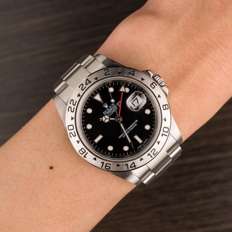 Used Rolex Explorer II Ref 16570T Black Dial