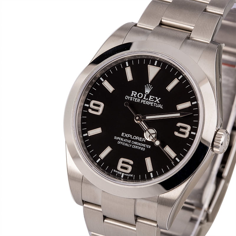 Unworn Rolex Explorer 214270 Black Dial t