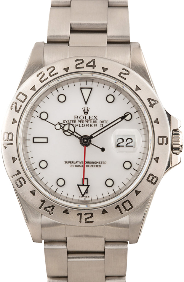 Mens Rolex Explorer II Ref 16570 White Polar Dial