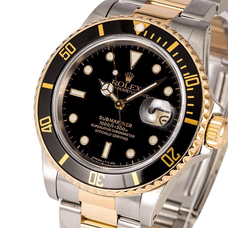 Authentic Rolex Submariner 16803 Two-Tone Oyster