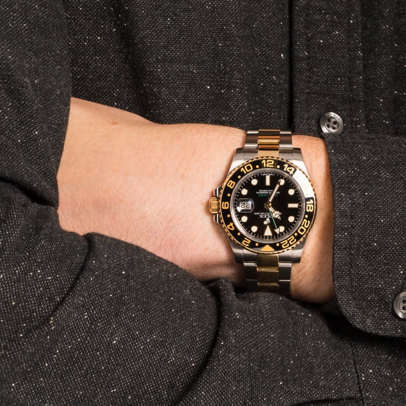 GMT Master II Rolex Steel and Gold 116713 Black