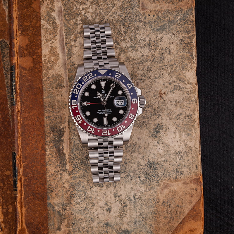 Rolex GMT-Master II Ref 126710 Ceramic 'Pepsi' Steel Jubilee Band