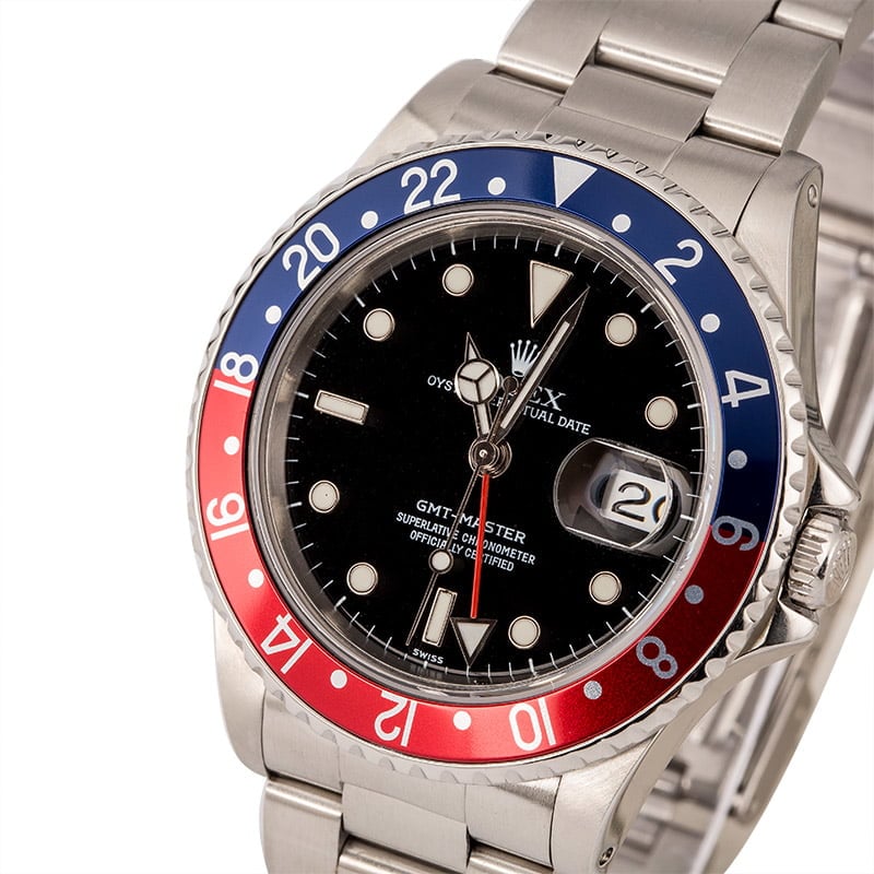 Pre Owned Rolex GMT-Master 16700 Pepsi Bezel Insert