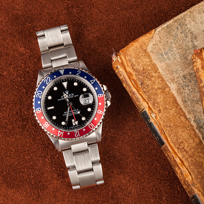 Pre-Owned Pepsi Rolex 16710 GMT Master II