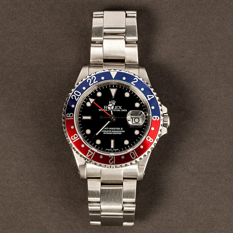 Men's Rolex GMT Master 16710 'Pepsi' Bezel Insert