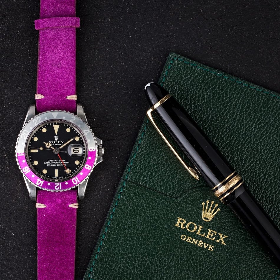 Vintage 1967 Rolex GMT-Master 1675 Fuchsia Bezel