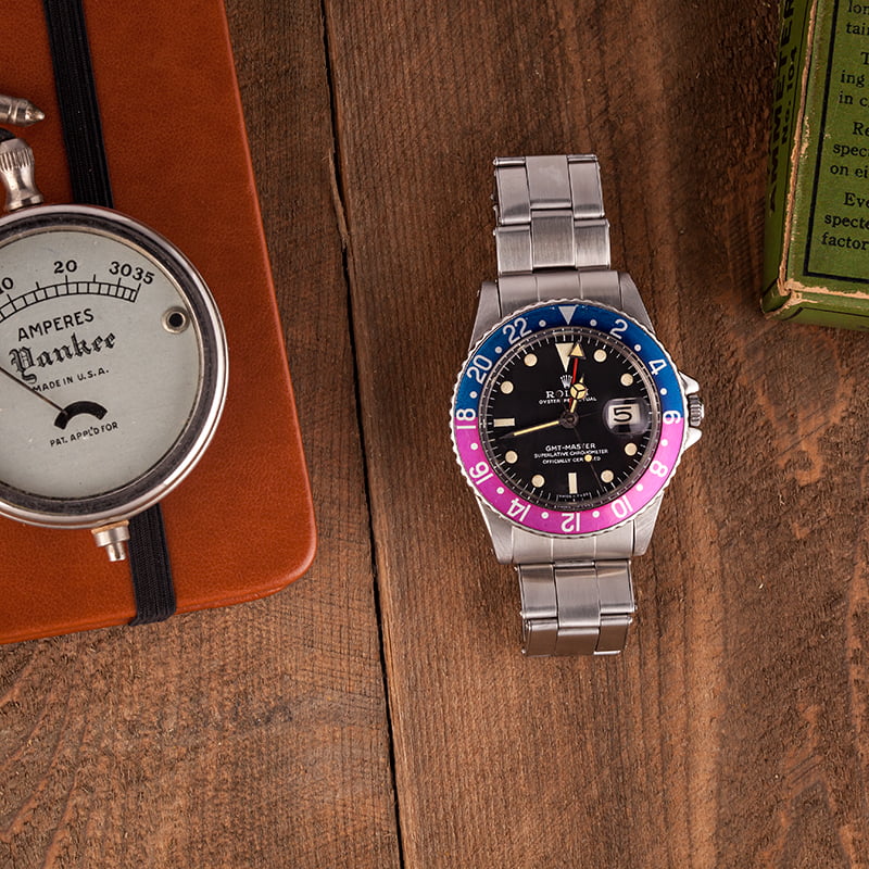 Vintage 1968 Rolex GMT-Master 1675 with Fuchsia Insert