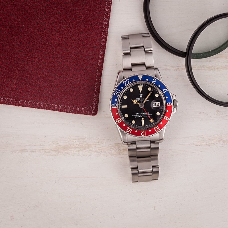 Vintage 1973 Rolex GMT-Master 1675 Pepsi Bezel