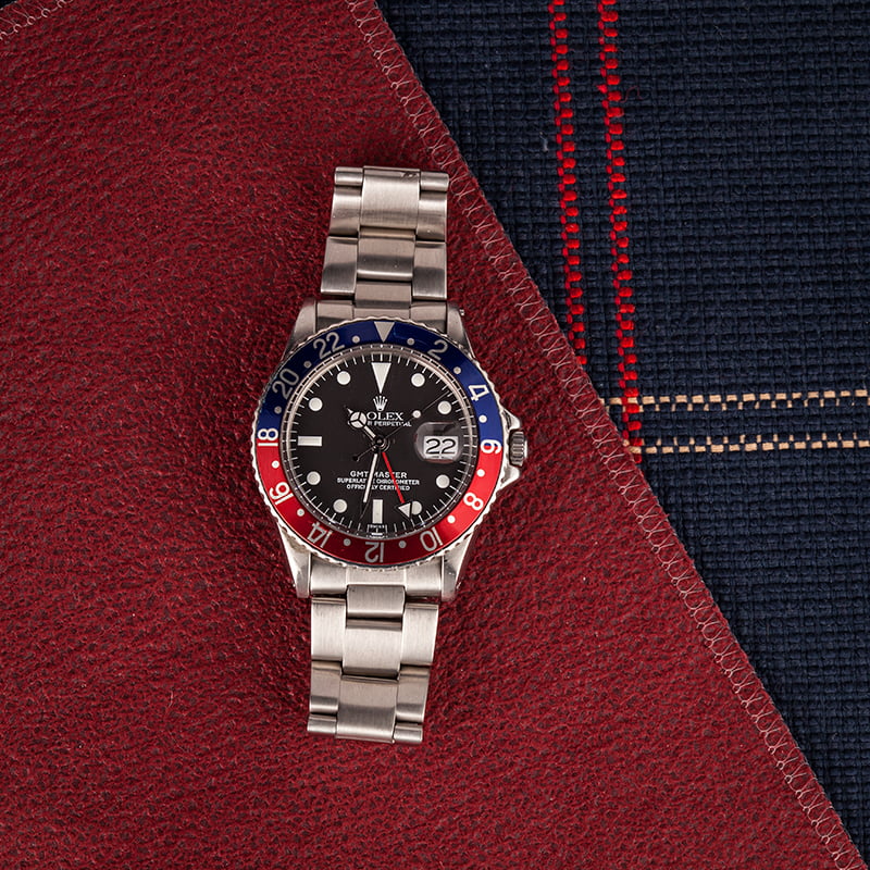 Vintage 1970 Rolex GMT-Master 1675 Pepsi Bezel Watch