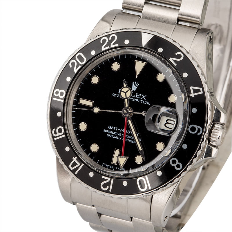 PreOwned Rolex GMT-Master 16750 Black Dial