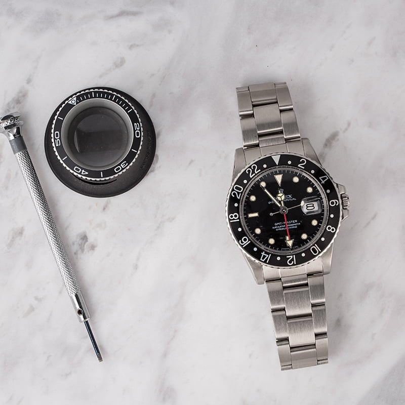 PreOwned Rolex GMT-Master 16750 Black Dial