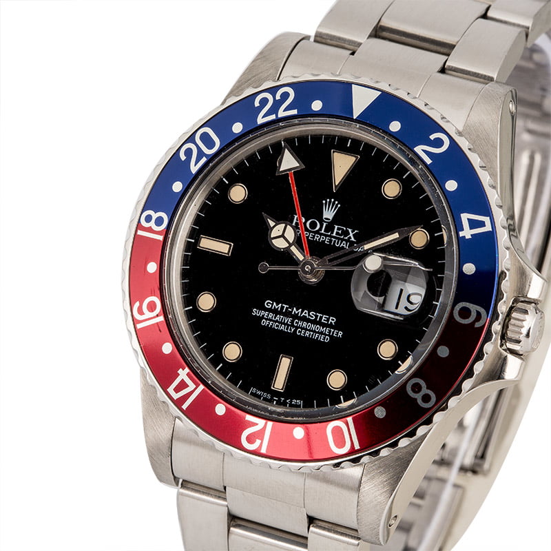 Vintage Rolex GMT-Master Pepsi Bezel Model 16750