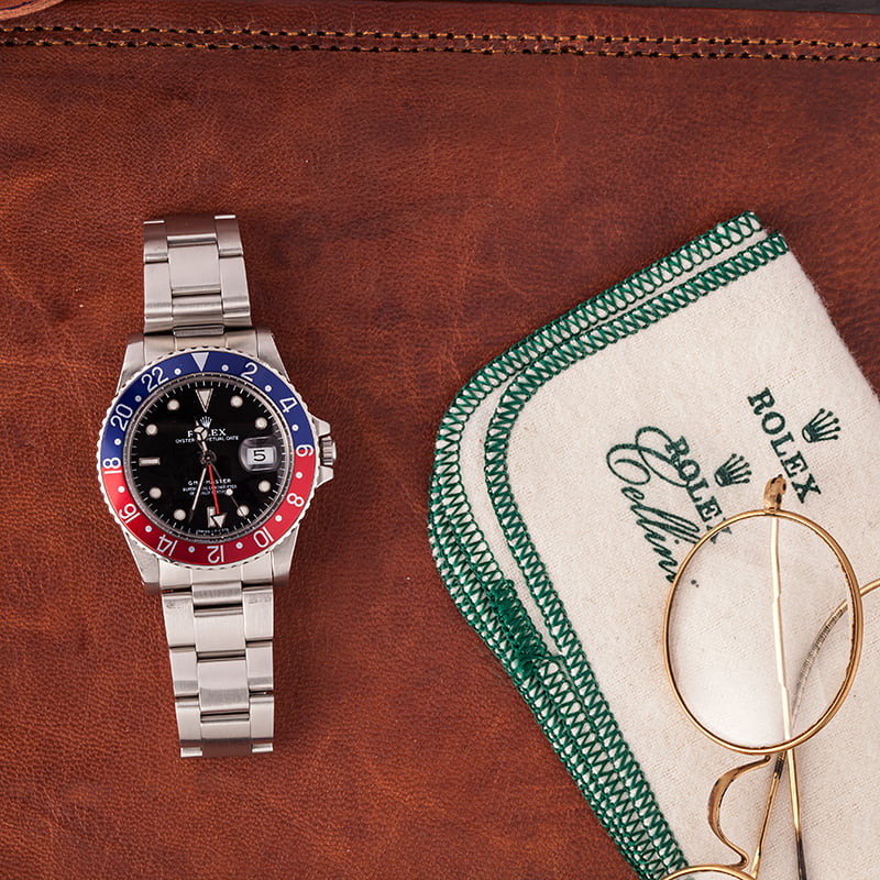 PreOwned Rolex GMT-Master 16750 'Pepsi' Bezel Insert