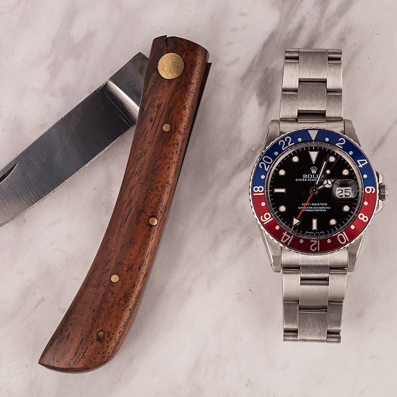Pre-Owned Rolex Pepsi GMT-Master 16750 Black Dial