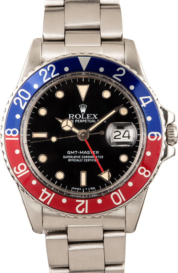 Used Rolex GMT-Master 16750 Red and Blue 'Pepsi' Bezel
