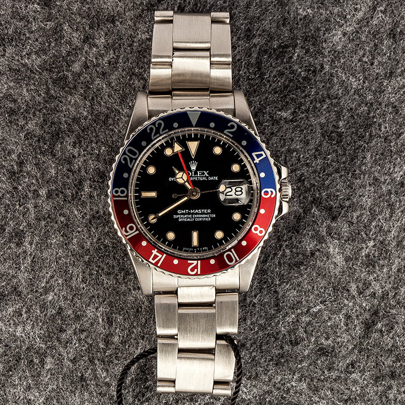 Used Rolex GMT-Master 16750 Red and Blue 'Pepsi' Bezel