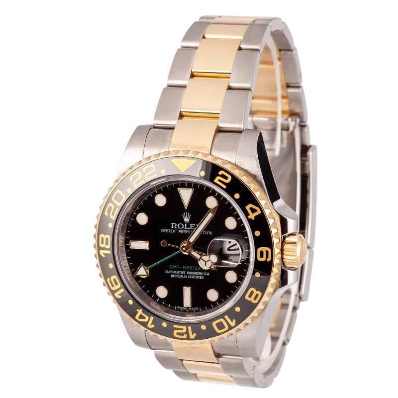 Used Rolex GMT-Master Two Tone 116713 Black Dial
