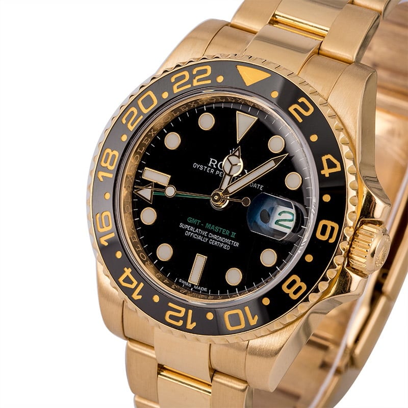 skolde bogstaveligt talt Sætte Buy Used Rolex GMT-Master II 116718BKSO | Bob's Watches - Sku: 125568