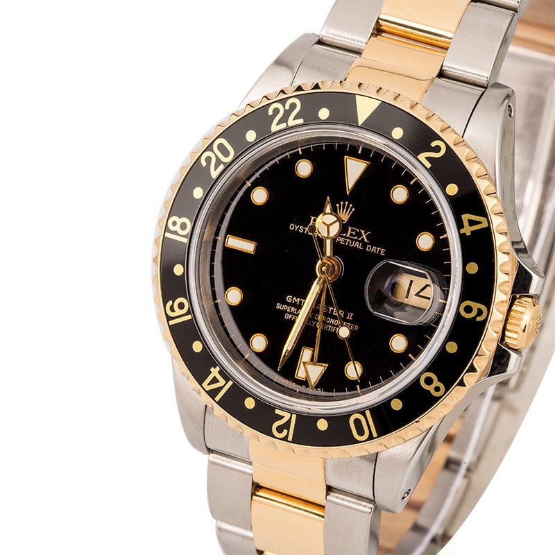 Pre Owned Black Dial Rolex GMT-Master II Ref 16713