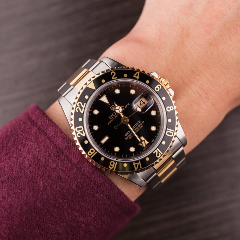 Pre Owned Black Dial Rolex GMT-Master II Ref 16713