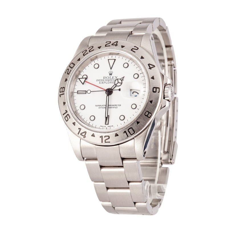 Rolex Explorer 2 16570 White Dial