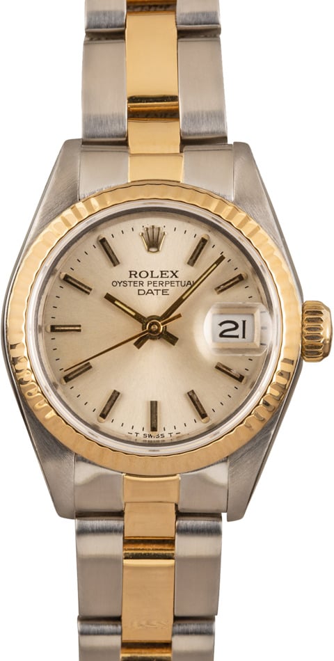 Pre-Owned Rolex Date 69173 Silver Dial