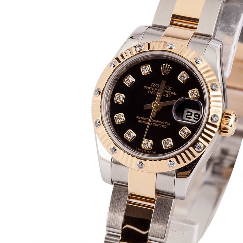Pre-Owned Rolex Ladies Datejust 179313 Diamond Bezel T