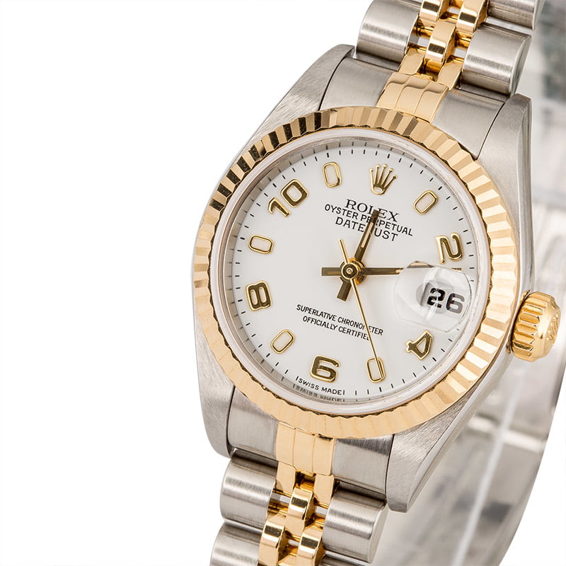 Pre Owned Rolex Ladies Datejust 79173 Arabic White Dial