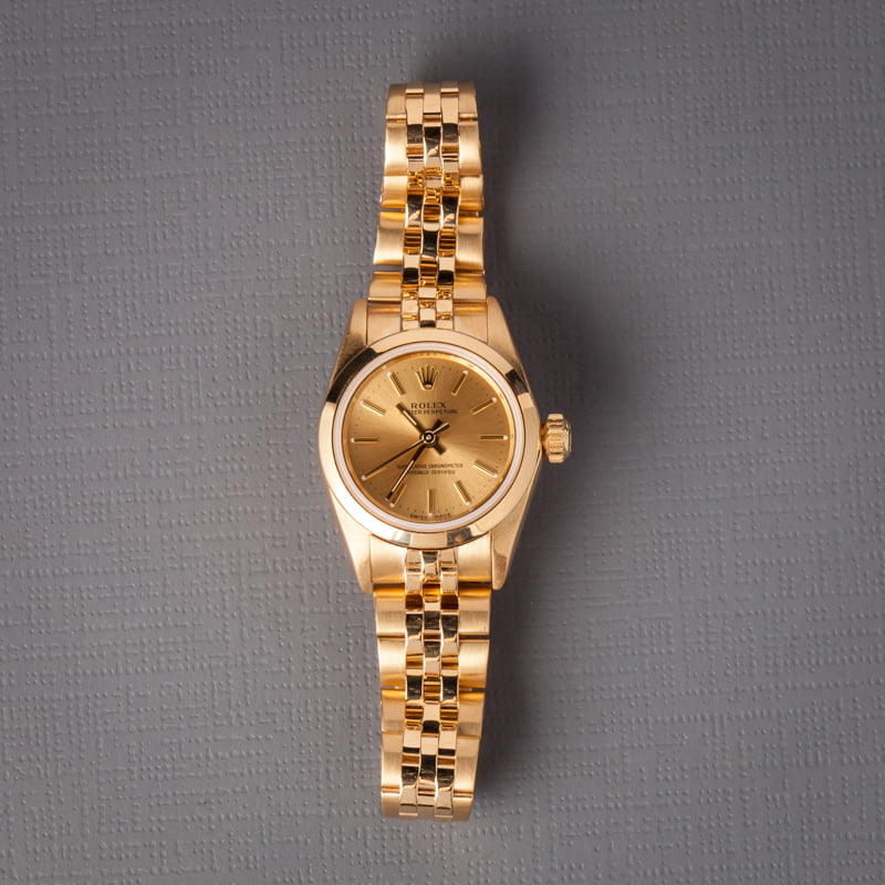 Ladies Rolex Oyster Perpetual 67188 Yellow Gold