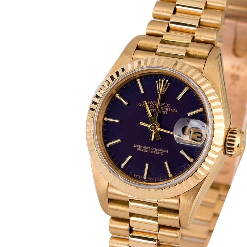 Used Rolex Ladies President 69178 Blue Dial